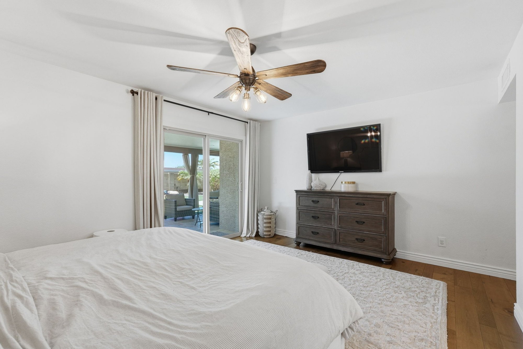 Bedroom with sliding glass door to the patio