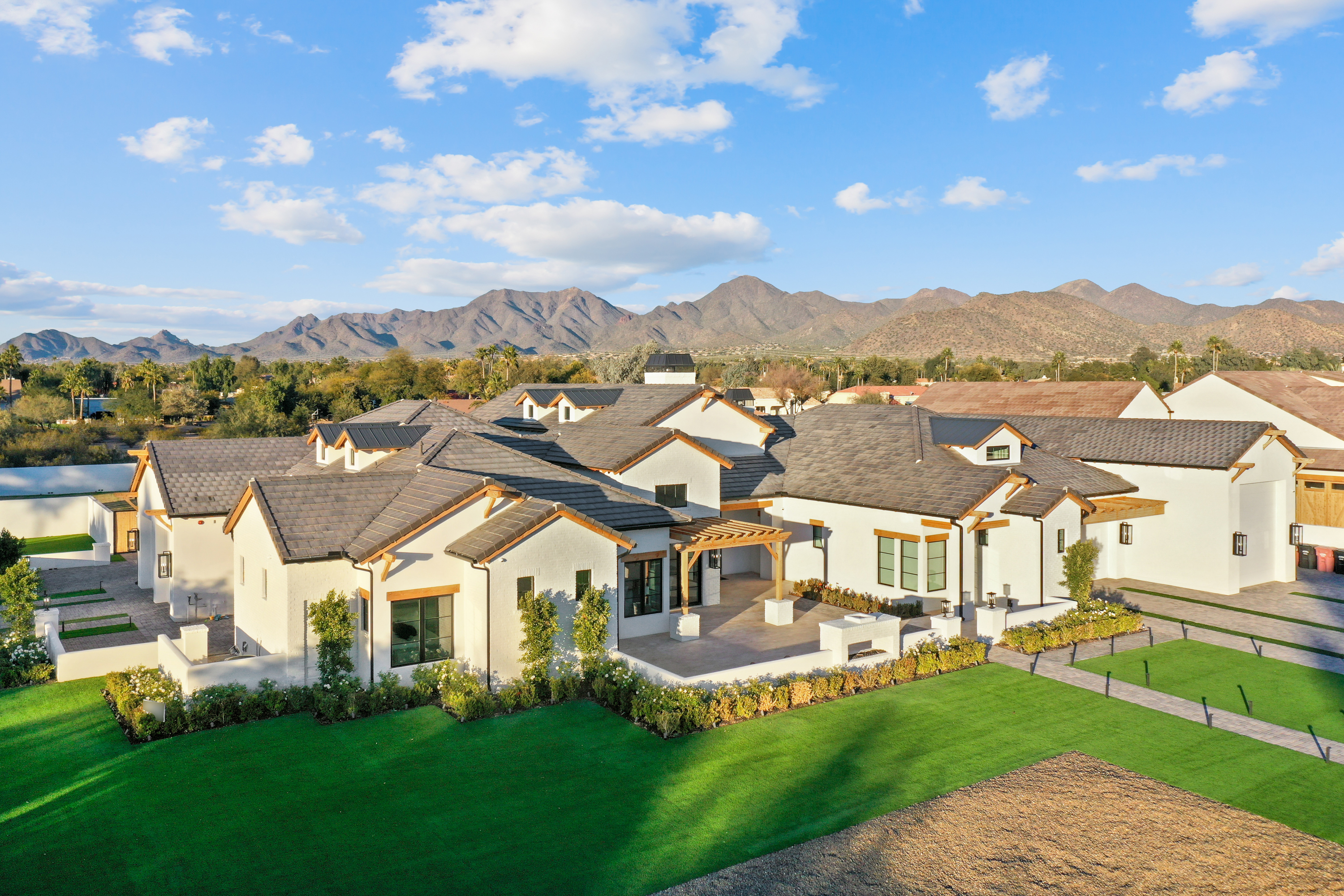 Aerial view of a Scottsdale luxury estate